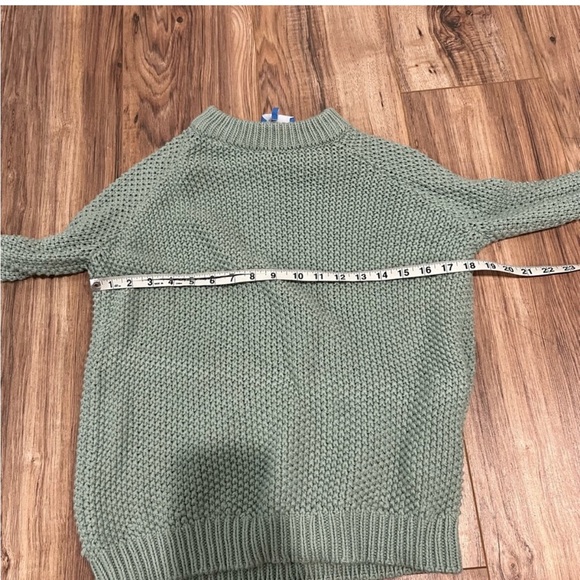 Alice Walk The Fisherman Crewneck 100% Cotton sweater size Small - sage green - Picture 4 of 11